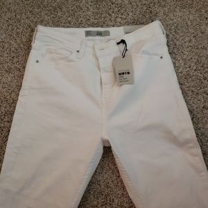 High waisted white pants